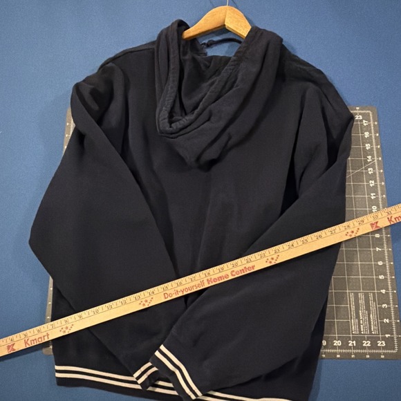 Polo Sport Full-Zip Hoodie Jacket Mens L Navy Blue Slight Wash Fade Y2K - Picture 10 of 10